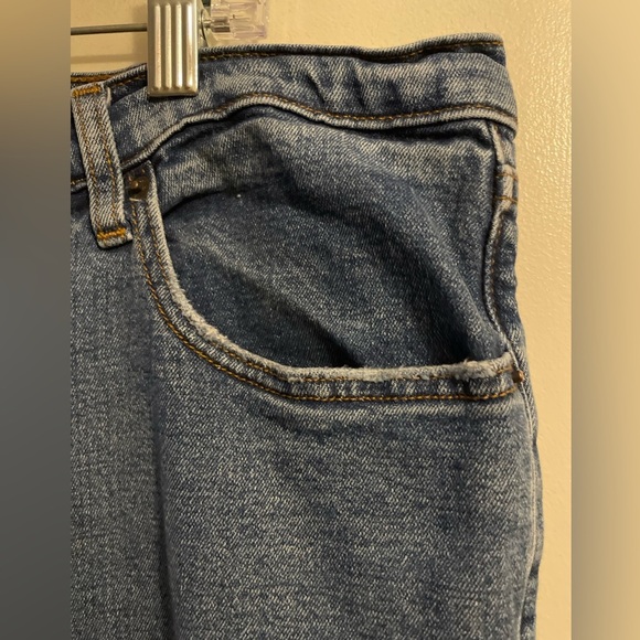 Abercrombie and Fitch The Mom High Rise Blue Denim Jean Size 35/20 Short - Picture 6 of 15